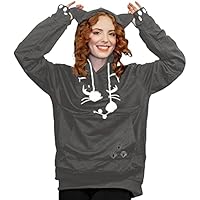 Algopix Similar Product 2 - Womens Cute Pet Carrier Sweatshirt Cat