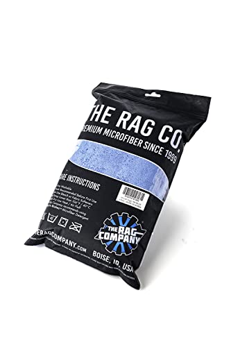 The Rag Company - Eagle Edgeless 500 (4-Pack) Professional Korean 70/30 Blend Super Plush Microfiber Detailing Towels, 500Gsm, 16In X 16In, Blue #TOP5