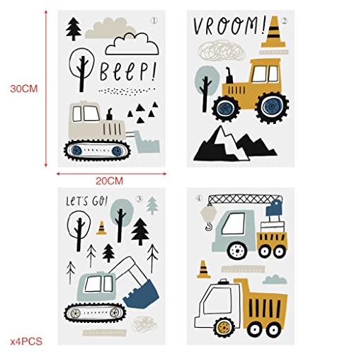 Miniatura 2 de Mulaibdin Pegatinas Infantiles Pared, Car Pegatinas Pared Decorativas Infantiles, Vinilo Paredes Infantil, Papel Pintado Infantil Niño, Decoracion Habitacion Bebe Excavadoras Bulldozers Camiones