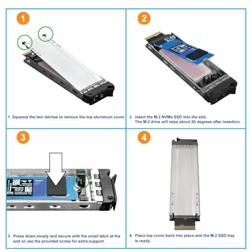 Kingwin Bay Bracket Slim para 4 NVMe M.2 SSD 5.25" miniatura 6