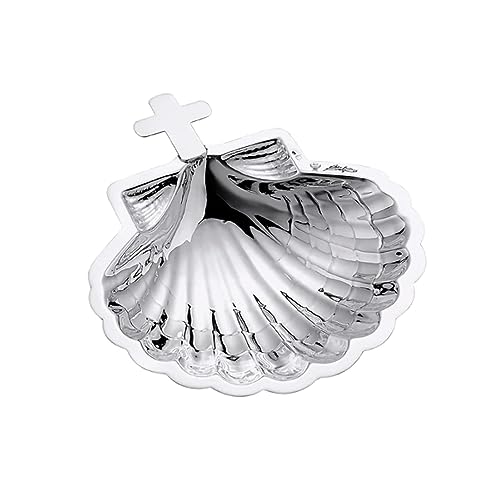 Pedro Duran 00131066 Muschel zur Taufe mit Kreuz 9,5 x 11 cm