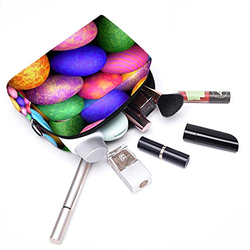 Easter Colorful Eggs Pattern Travel Makeup Bag Large Cosmetic Bag Makeup Case Organizer Zipper Pouch For Women Girls #TOP4