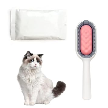 2-in-1 Pet Grooming Comb, Soft Bristles Pet Grooming Brush Massage Brush for Dogs & Cats, Removes Loose Undercoat & Hair Tangled Brush Dematting Tool