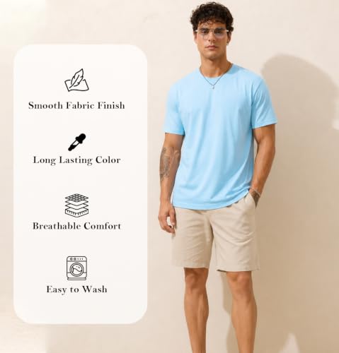 Image of Sleepynuts Men's Everyday Wear Crew Neck Regular Fit T-Shirt | Half Sleeve Solid Plain Casual T-Shirt for Men | Soft Breathable Fabric |