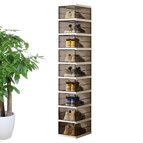 Boîte de rangement transparente pliable pour chaussures maison et bureau
