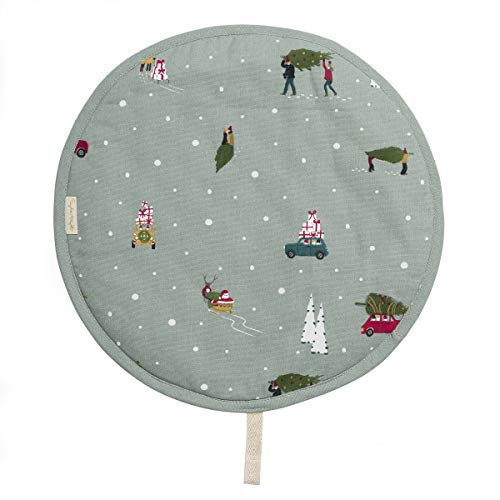 Sophie Allport Circular Single Hob Cover Home for Christmas 100% Cotton Hob Protector