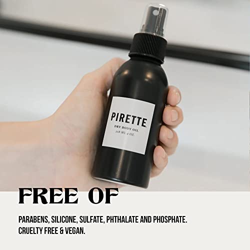 Pirette Dry Body Oil, Women’s Beach Inspired Hydrating Mist For Hair & Body, With Coconut Oil & Vitamin E, 4 Fl Oz #TOP4
