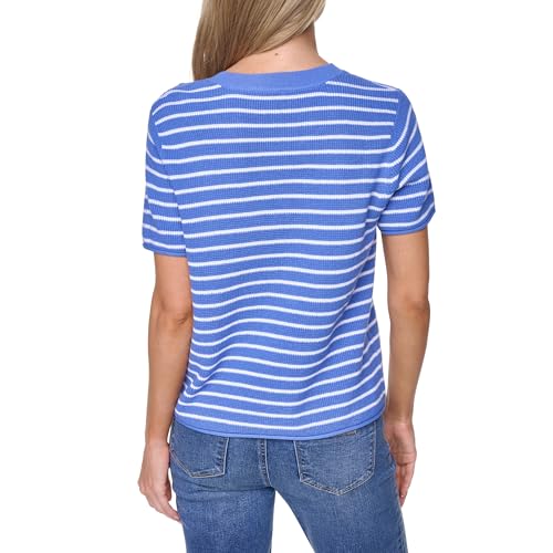 Image of Nautica Women's Crew Neck Solid Short Sleeve Sweater