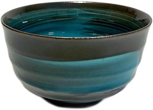 Mino Ware Japanische Kyusu Teekanne Yunomi Set Smaragd-Linienmuster auf Waldgrün