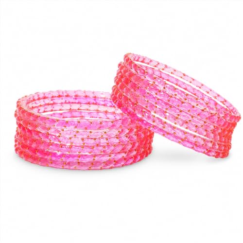Image of Raindrop Crystal Glass Bangles, Pack of 12