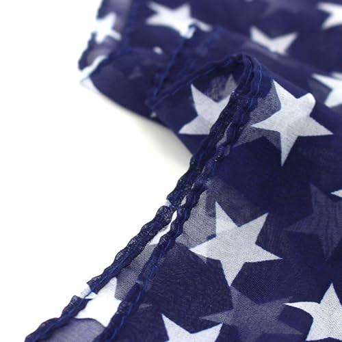 American Flag Patriotic Scarf Chiffon Red White Blue Us Flag Scarf Long 4th of July3