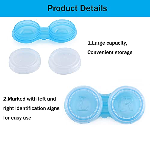 20Pcs Étui de Lentilles de Contact, Voyage Boite à Lentilles de Contact, Portable Etui Lentilles de Contact, avec Capuchons L et R-Jaune, Bleu, Violet, Orange - Image 4