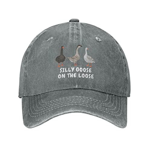 Chapeau Silly Goose On The Loose Hat Hommes Baseball Hats Funny Cap, gris, taille unique