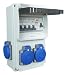 Produktbild RoadEu Stromverteiler 230V, 4x Schuko Steckdose mit Schalter, Steckdosenverteiler mit Fi Schutzschalter 40A typ A/AC, 4x LS C16A. Baustromverteiler IP44.