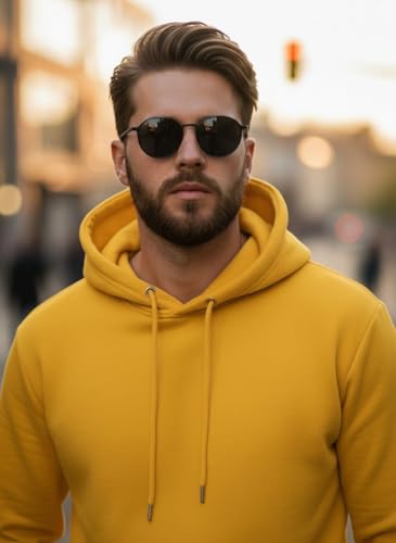 Image of Men Regular Fit Fleece ||Black||Hoodie Solid||Sweatshirt-JM3860