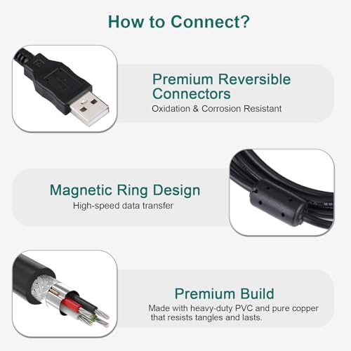 myikenjoy USB Cable for Fujifilm finePix charger cable X10,S9900W,JV100,F900EXR, HS50EXR,Real 3D W3, S9400W,SL1000,XF1,XP200,Z900EXR,USB Data Transfer Charging Cable for Fujifilm 3.3FT,Black - Image 4