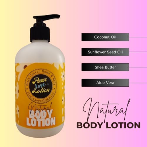 Peace Love + Lotion Cashmere Sandalwood & Vanilla Scented Natural Body Lotion, 12 Oz