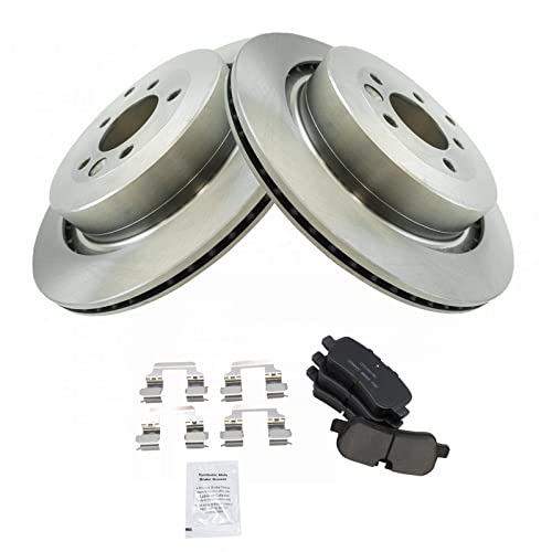 Image of TRQ Rear Ceramic Brake Pad and Rotor Set | For 05-07 Land Rover LR3 V8 4.4L with 350mm 08-09 LR3 with 350mm 06-09 Range Rover Sport with 350mm 10-16 LR4 with 350mm
