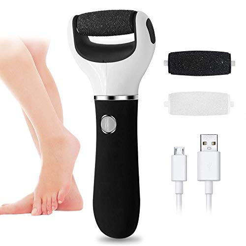 Electric Foot File, Electronic Feet Callus Remover Rechargeable Hard Skin Foot Scrubber Pedicure Tools Kits Pedi Feet Care Remover with 2 Coarse Roller Heads