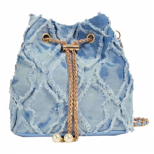 Sac main en jean matelassé de haute qualité avec finitions vieillies