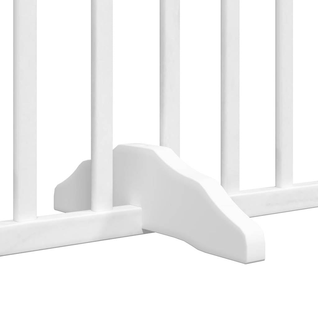 Homgoday Barrera para Perros,Barrera de Seguridad para Perros Mascotas,Valla Perros Interior Puerta para Perros Plegable 4 Paneles Madera álamo Blanca 320cm