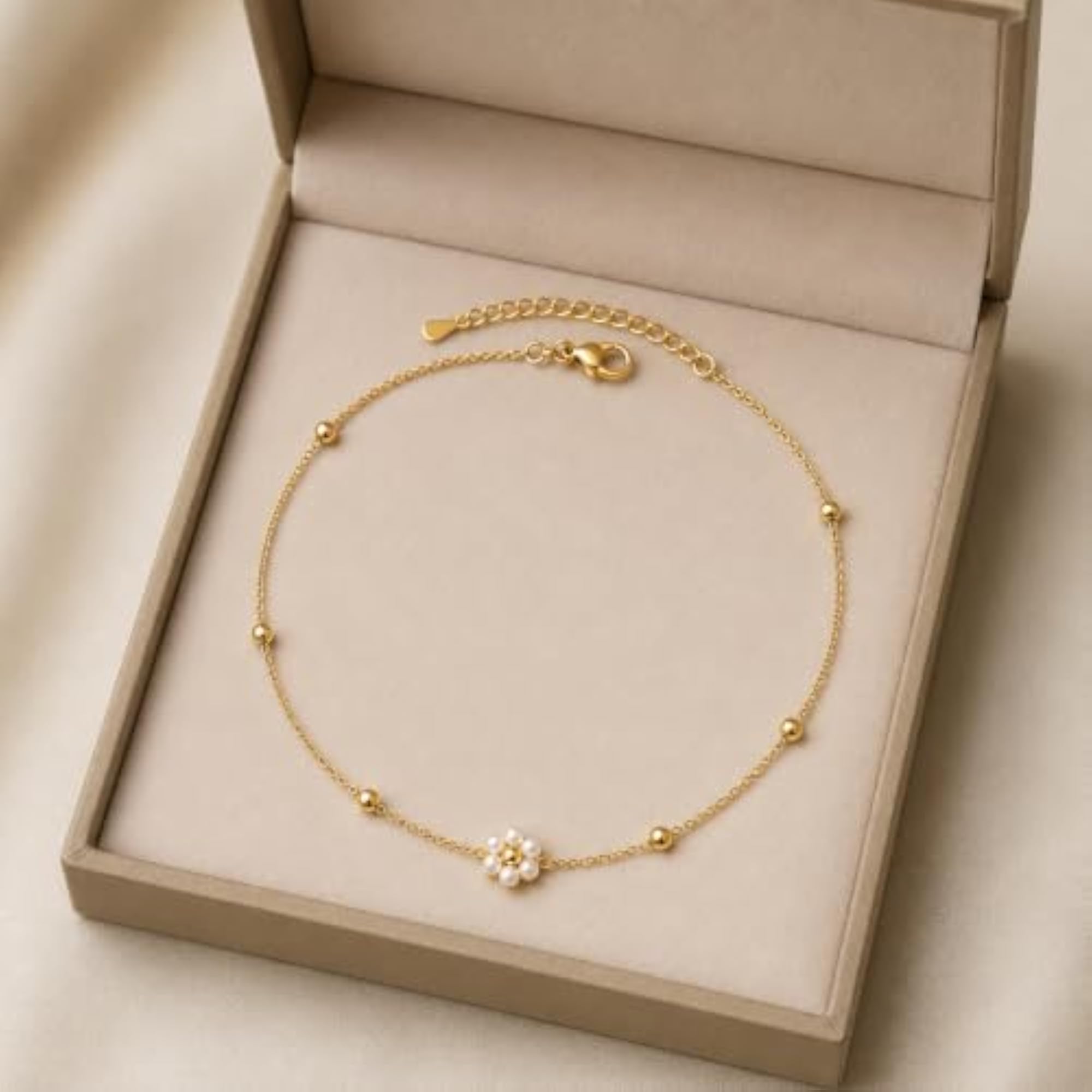 Women's Anti Tarnish Gold Plated Anklet, Elegant Design