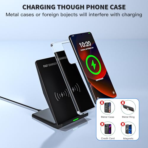 Wireless Charger Station,15W Desk Wireless Charging Stand 20W USB C Adapter for Apple iPhone 17 Pro/17/17/Air/16 Pro/16E/16 Plus/15/14/13,Samsung Galaxy S25/S24/S23/S22/Z Flip Fold/Note 20,Google etc - Image 8