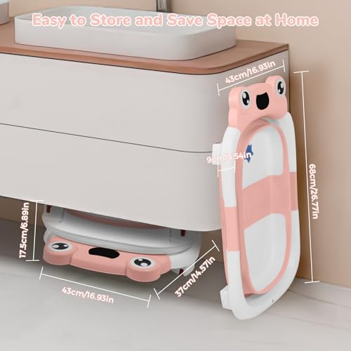 Baignoire pliable bébé compacte et stable dotée d'un coussin souple
