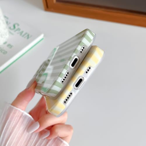 Yeddabox for iPhone 16 Pro Max Case Cute Striped Phone Case Soft TPU Slim Shockproof Phone Cover for Women Girls, Yellow - image 5