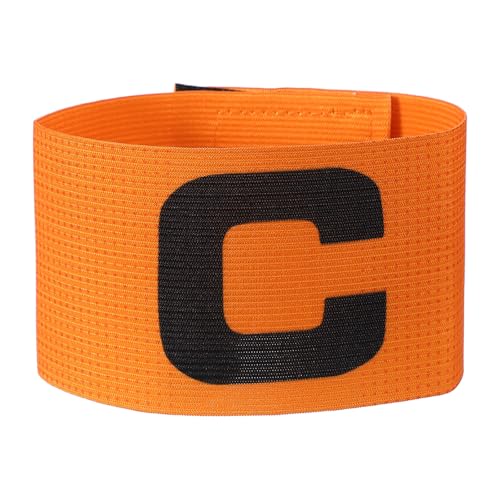 YELARXI Captain Arm Bands for Soccer, Soccer Captain C Armband, Elastic Protective Arm Badge Adjustable Player Bands Polka Dot Fitting for (Adult/Football/Basketball/Sports) Orange/Black