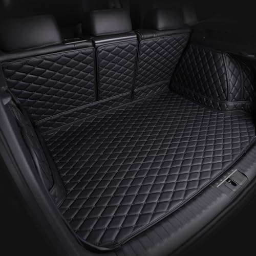 Kofferraum Schutzmatte für Ford Focus Limousine 2012-2018 3D Stereoschnitt Leder, Wasserfest und Leicht zu Reinigen, PKW Kofferraum(Schwarz)