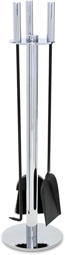 Pilgrim Home & Hearth 18091 - Juego de herramientas para chimenea panorámica, níquel pulido y negro