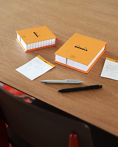 RHODIA 194052C, Memo Pad Box N°13 Orange, A6 11.5 x 16 cm, 5/5 (Small Squares), 240 Sheets 80g/m, Practical and Compact - Image 4