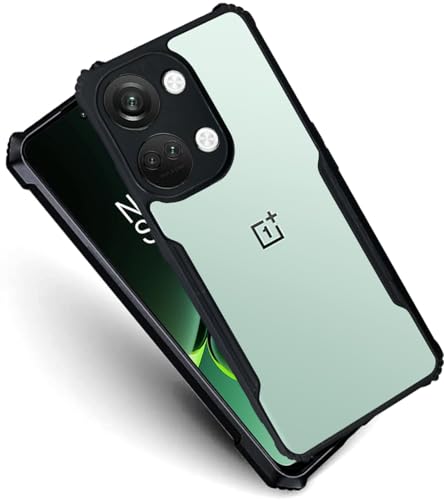 Image of AIBEX Crystal Clear Back Cover Case for OnePlus Nord 3 5G | 360 Degree Protection | Shock Proof Design | Transparent Back Cover Case (PC & TPU, Black Bumper)