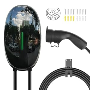 wissenergy station de recharge pour véhicule Électrique 7,4kw chargeur mural, câble de charge monophasé 32a 6m type 2 avec prise standard iec 62196 2, utilisation intérieure et extérieure