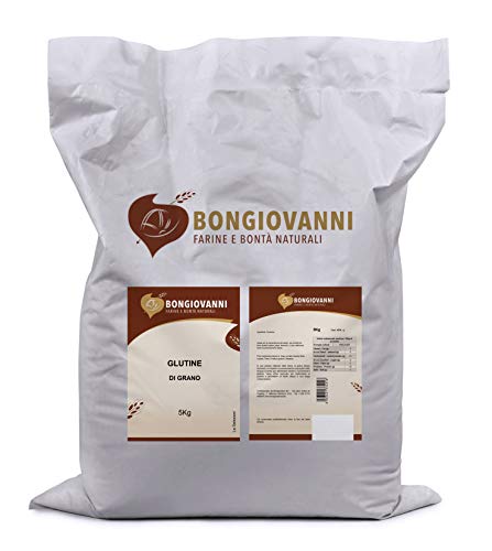 BONGIOVANNI FARINE E BONTA' NATURALI Glutine di Grano - Ideale per preparazione di Pane, Pizza e Focaccia - 5Kg