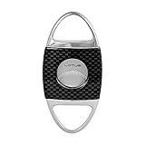 Lotus Jaws Cut 600 Double Blade Cigar Cutter (Glossy Carbon Fiber and Chrome)