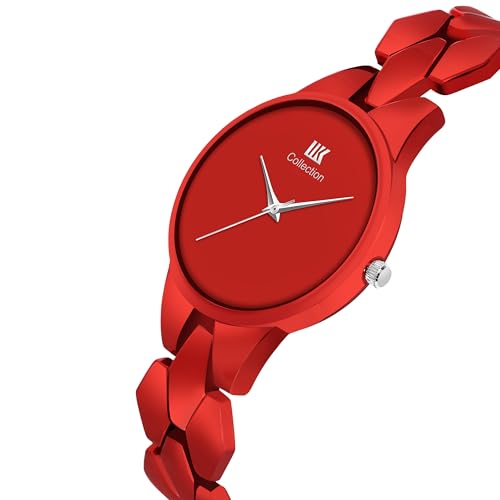 Image of IIK COLLECTION Watch for Women Round Dial |Analogue Quartz Movemnet Ladies Watch|Long Battery Life|Stainless Steel Adjustable Bracelet Chain Strap|Fancy Clasp Safety Watch for Woman