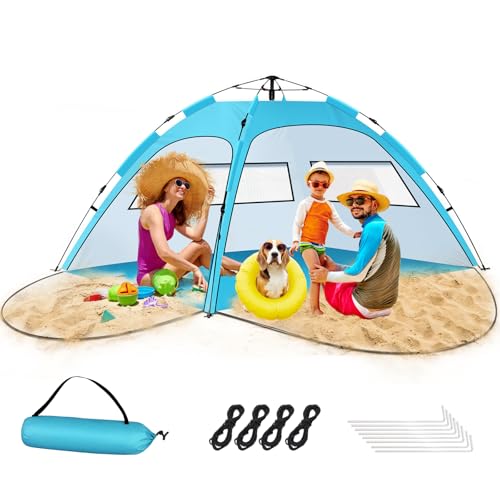 Beach Tent Sun Shelter – Pop Up Easy Setup in