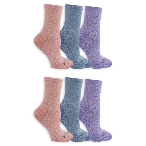 Fruit of the Loom Womens 3 Pair On Her Feet Crew Socks, 4-10, Blue Assorted 1