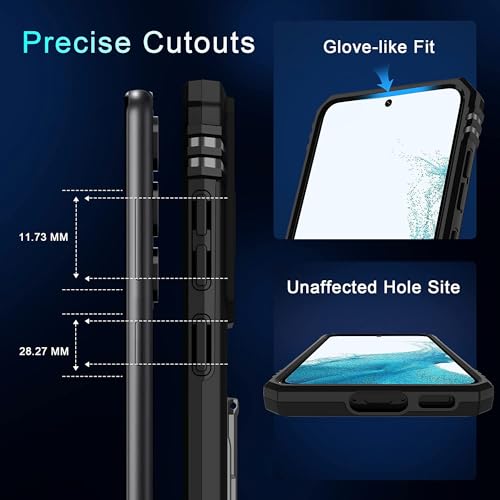 Image of ShieldTech Back Cover Case Compatible for Samsung Galaxy S23 Plus 5G with Slide Camera Cover & Rotated Ring Kickstand | Military Grade Mobile Phone Cover Case for Samsung Galaxy S23 Plus 5G (Black)