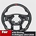 Carbon Fiber Steering Wheel Compatible with Ford F150 Raptor 2015-2020 Car Steering Wheel with Heating, D-Shaped Flat-Bottom Steering Wheel(Without HEA-ting)