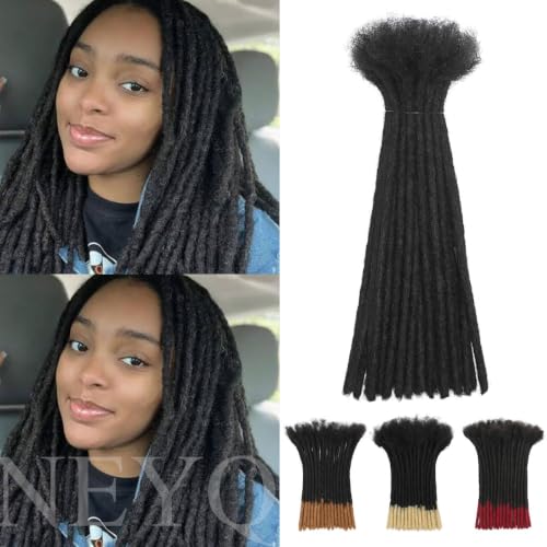 Loc Extensions 0.6cm Width 14 Inch 60 Strands Soft Locs Human Hair Locs(1B)