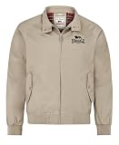 Lonsdale Classic Men's Logo Harrington Jacket England Style Beige/Sand Slim-Fit (Size Large)