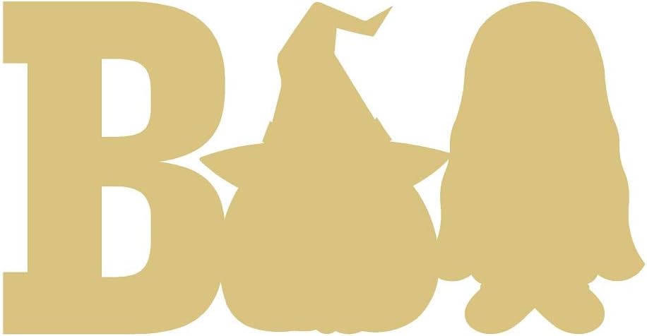 Boo Cutout Unfinished Wood Halloween Decor Door Hanger Paint Party Halloween Craft MDF Shaped Canvas Style 3 (24")