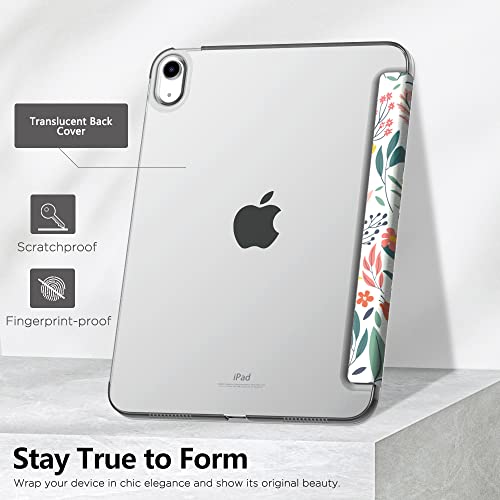 Image of MoKo for iPad (A16) 11th Generation Case 11 Inch 2025, iPad 10th Generation Case 10.9 Inch 2022, Slim Stand Hard PC Translucent Back Shell Smart Cover, Support Touch ID, Auto Wake /Sleep, Flowers