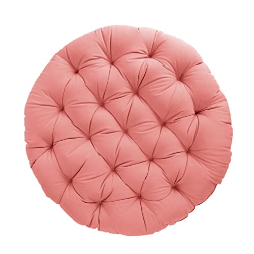 Sorra Home Tufted Papasan Cushion - Bucket & Moon Chair Comfy Round Cushion - Floor Pillow with Plush Foam for Indoor Furniture (Frame Not Included) - Coral (48" x 48" x 4") by Sorra Home - Used condition - US$41.52