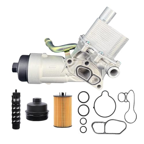 55565388 55566784 Oil Cooler Filter Housing Assembly for Chevy Cruze Sonic Buick Encore Trax 1.4L Turbo 2011-2021, Replace 918428 650039 88179-91400, with Gaskets