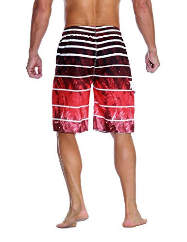 Image of Nonwe Men's Beachwear Quick Dry Striped Board Shorts
