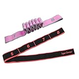 Mikinona 2 Stück Yoga Stretchgurt Flexible Fitnessbänder für Stretching Dehnübungen und Verbesserung Flexibilität Geeignet für Frauen Rot für Yoga und Workout